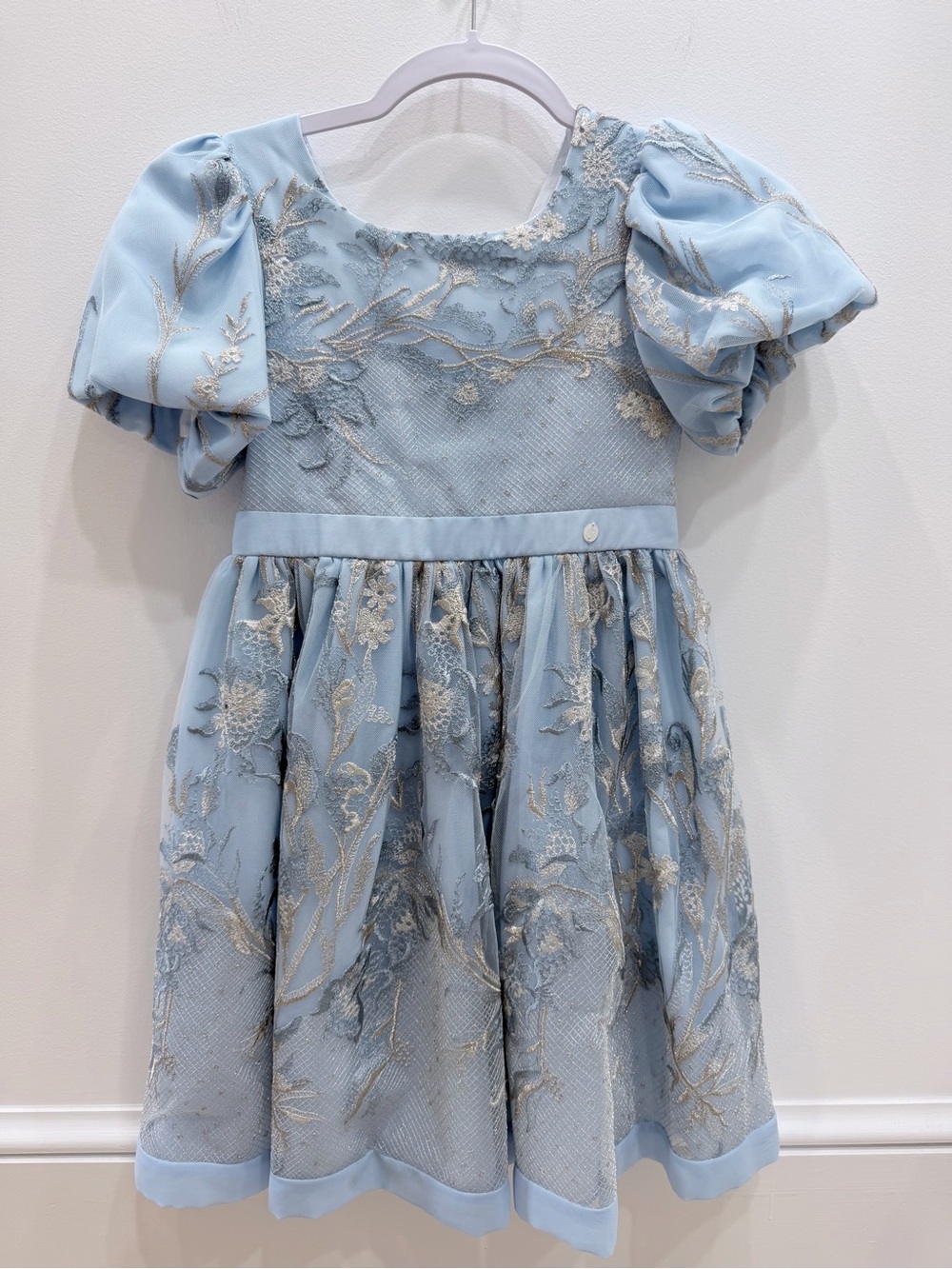 Patachou Blue & Embroidered Tulle & Chiffon Dress Size 8 - Luxury Dress